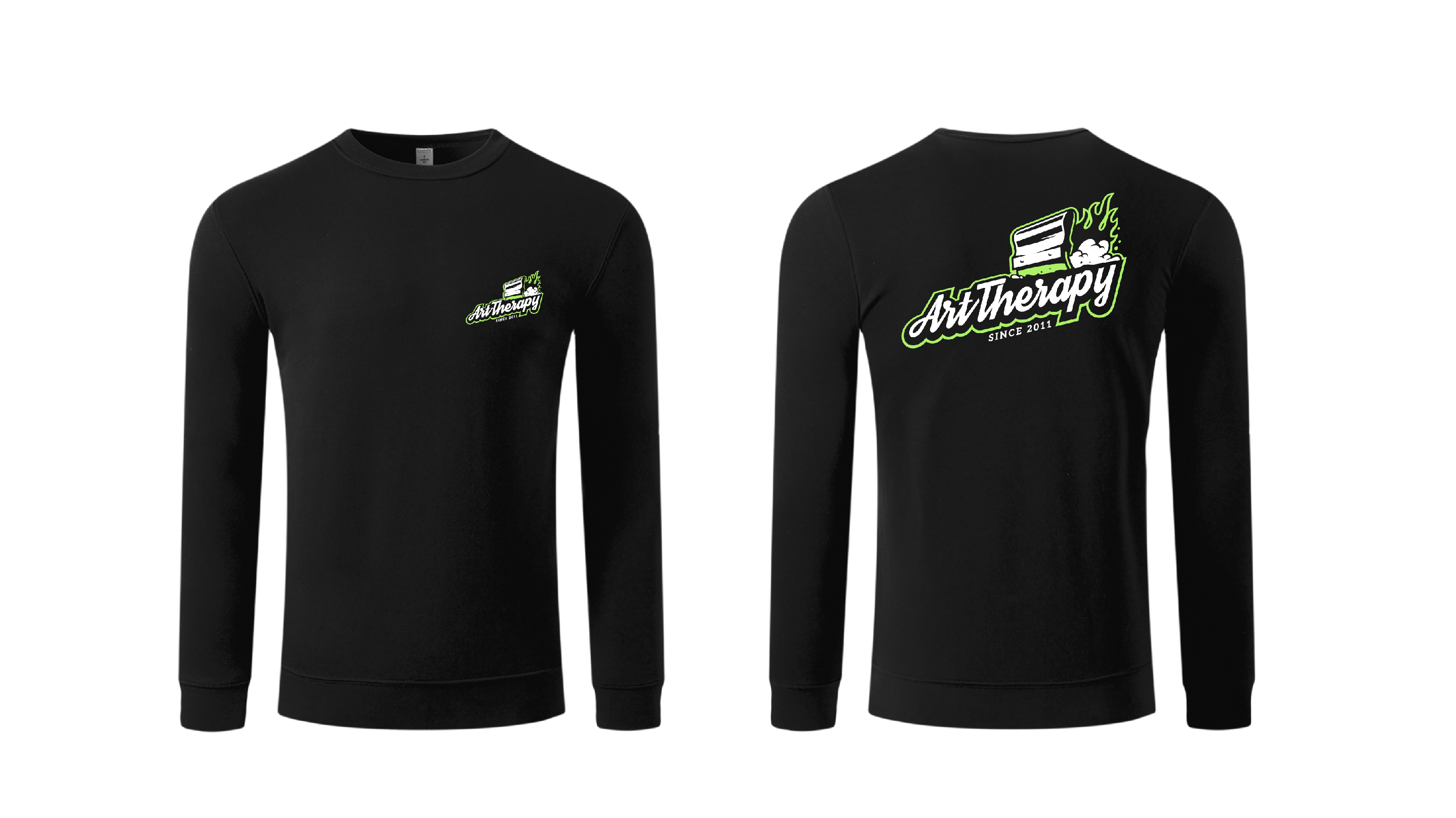 Two colour version of logo /  Print preview of long sleeve t shirts